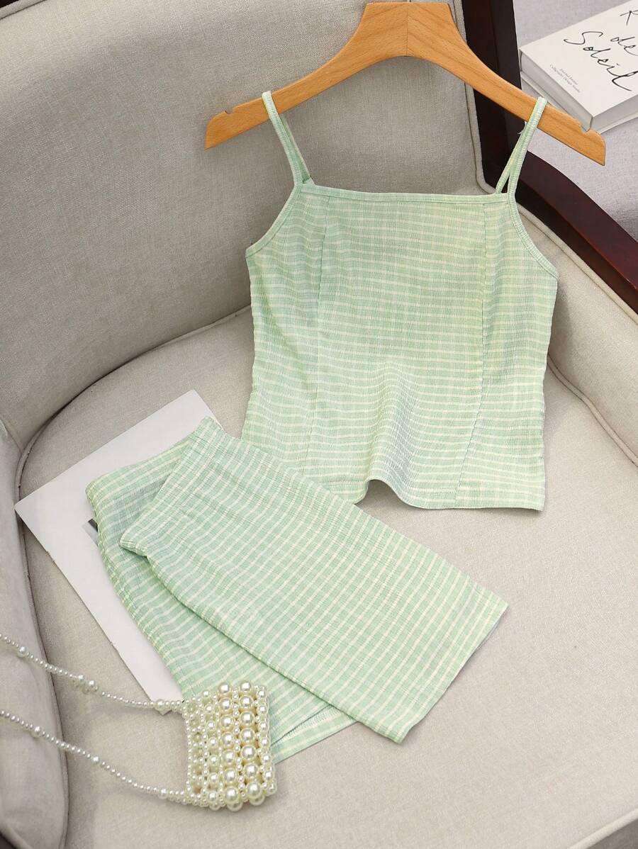 女士日常两件套服装 - 薄荷綠 - 查看 1