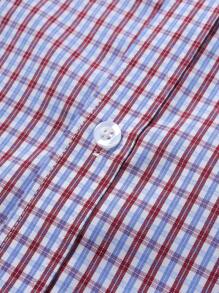 Manfinity Mode 男士休闲通勤格子长袖衬衫，秋季 - 彩色 - 查看 4