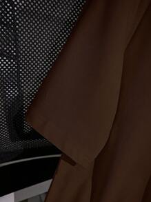 SHEIN PETITE Áo thun nữ cổ tròn tay ngắn màu trơn, mùa hè - màu nâu - Xem 6