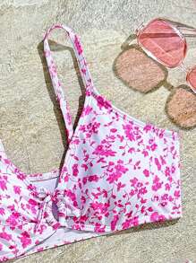 SHEIN 青少年女孩随机印花泳衣三件套儿童泳衣 - 彩色 - 查看 4