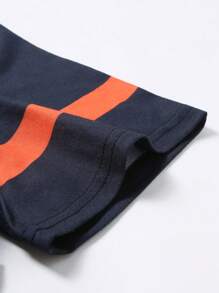 Manfinity Homme Men's Mature Streetwear Digital Print Striped Polo Shirt, Short Sleeve - Multicolor - View 5