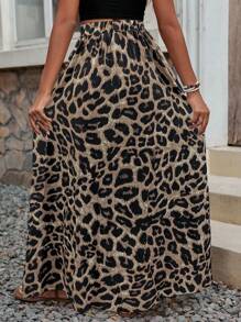 Breezaya Women's High Waist Allover Print Side Slit Holiday Vacation Beach Maxi Skirt - Multicolor - View 2