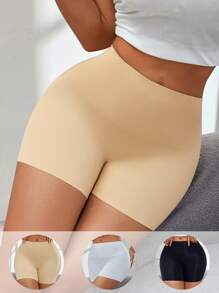 SHEIN 3pcs/Set Women Casual Shaping Shorts, Multiple Colors