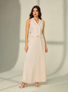 SHEIN Tall 女士日常两件套服装 - 米色 - 查看 6