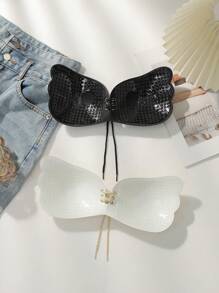 SHEIN 2pcs/Set Adhesive Bras, Suitable For Everyday Wear - Black and White - View 2