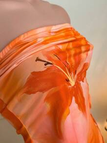 SHEIN MOD Top tubo con estampado floral y bajo asimétrico, casual de verano para mujer - Multicolor - Ver 6