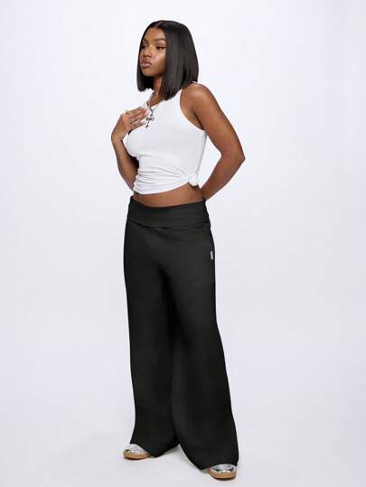 SUMWON WOMEN Pantaloni da tuta da donna a gamba larga e vita alta ultra morbidi
