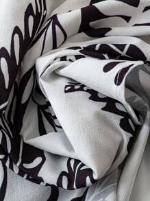 Flirla Plus Size Digital Print Open Front Cardigan, Vacation Clothing For Women - Multicolor - View 4