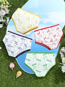 Teletubbies X SHEIN Tween Girl Cartoon Print Contrast Trim Base Layer Panties - Multicolor - View 2