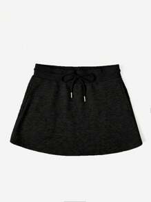 SHEIN EZwear 2pcs/Set Women Solid Color Drawstring Waist Short Skirt Suitable For Going Out Chic Dress - Multicolor - View 6