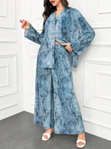 Modelyn Women Two Pieces Outfits For Daily Wear - Blue - View 3