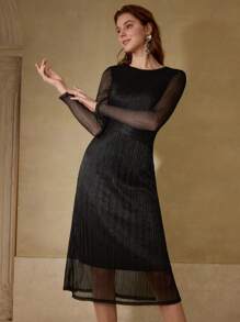 MOTF PREMIUM FLOWY TEXTURED SLEEVELESS DRESS - Black - View 4