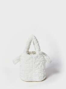 SHECARRY Street Style Sheepskin Handbag, Suitable For Commuting And Travel - Beige - View 8