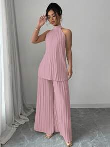 Elenzga Women Two Pieces Outfits For Daily Wear - Pink - View 4