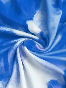 Sweetra 女式夏季无袖修身鱼球印花连衣裙 - 藍色 - 查看 4