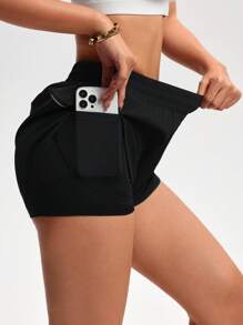 SHEIN Sport Studio Casual Sport Shorts, Solid Color Minimalist Fashion, Suitable For Summer Sweater Shorts