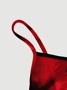 SHEIN MOD Casual Minimalist Waist Pleat Ruffle Hem Slip Dress, Floral Print, Suitable For Summer, Vacation,Summerbreak ,Brunch-Ready Summer Dresses For Women Suitable For Going Out Chic Dress - Multicolor - View 3