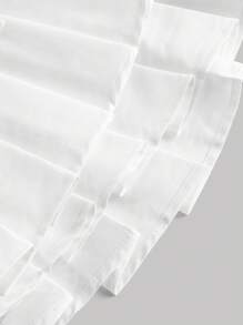 SHEIN MOD Women's Vintage Sweet Pleated Hem, Bowknot Waist Midi Dress, White Mini Dress Back To School Clothes Birthday Outfit Homecoming Dresses Prom Dress Bachelorette Outfits - White - View 3