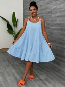 Slaydiva Slayr Casual Yellow Chain Strap Swing Summer Dress,Flowy Dress,Sun Dresses For Women Women Plus Sun Dress Women Short Dresses Summer Work Summer Dresses Women Clothing Dresses Summer