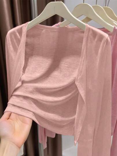 INAWLY 女式纯色轻便春夏季休闲开衫