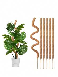 1pc/2pcs DIY Bendable Plant Support Poles, Flexible Moss Poles, Free-Form Climbing Vine Poles, Used To Support Plants, Monster Plants, Climbing Plants, Indoor Plants, Flowers, And Potted Plants With Stakes And Brackets, Spring Decoration - Brown - View 2