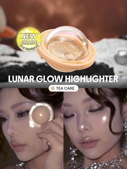 Lunar Glow Highlighter-Tea Cake Multidimensional Shine Highlighter Puder HochgläNzendes Finish BlaugrüNer Reflektierender Glanz Vielseitig Einsetzbares Glow-Gesichts-Makeup Marke SchöNheit Make-Up Kosmetik FüR Damen MäDchen Perfekt FüR Herbst Winter Ideal FüR Y2K Schick Mode Geeignet FüR Geburtstag Weihnachten PräSent Party Fertig Beste Farbe
