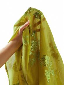 Ellevyn 女装优雅绿色碎花绣花裙夏装亮片绿裙子女蜜月装女毕业博胡女加大防晒裙 - 綠色 - 查看 7