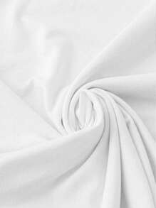 Plus Size Women Floral & Letter Print Short Sleeve Casual T-Shirt - White - View 6