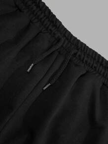 RueChic Set de t-shirt à manches courtes et short avec taille à cordon et poche, imprimé d'ours, coupe regular pour hommes