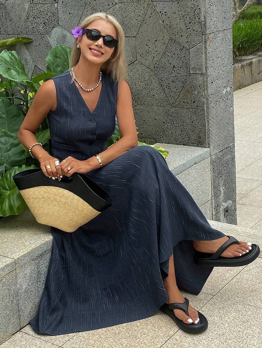 DAZY Women Two Pieces Outfits For Daily Wear - Navy Blue - View 1