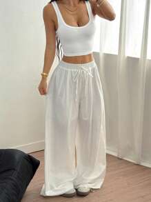 INAWLY Women Two Pieces Outfits For Daily Wear - White - View 4