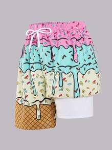Tween Boy's Ice Cream Print Beach Shorts, Patterned Kids Summer Clothes Shorts Girls Clothes For Beach Cloths For Summer Kids Shorts Boy Clothes For Kids Shorts Summer Clothes Shorts Kids Summer Holiday