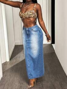 Slaydiva Minigonna in jeans da donna, adatta alla moda estiva