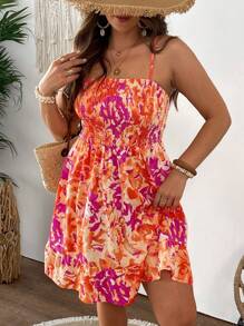 SHEIN VCAY Vestido de moda de tiras de espagueti de talla grande para verano