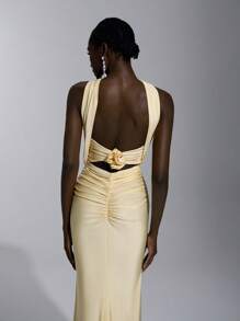 SHEIN Belle Elegant, Romantic, Sexy, Minimalist Style Sleeveless Backless Knit Bodycon Tube Top Dress, Suitable For Fashion, Internet Celebrity, Holidays, Vacations, Birthday Parties, Weddings, Bridesmaid Dress