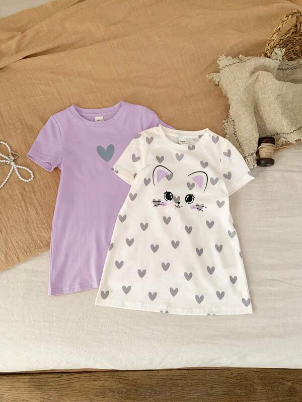 SHEIN LMoss Kids 2件装女婴连衣裙