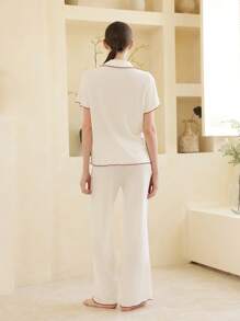 Moireta 2件套女士休闲拼色家居服套装 - 彩色 - 查看 2