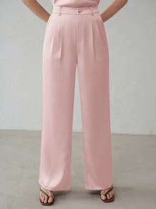 MOTF PREMIUM بنطلون بدلة مطوي مخصص - وردي فاتح - مشاهدة 3