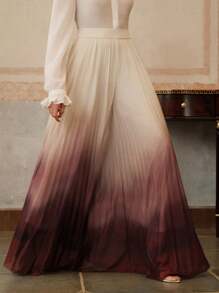 Anewsta 优雅渐变色褶饰女裤 - 彩色 - 查看 7