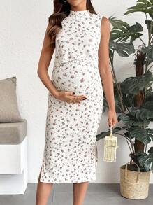 SHEIN Fashionable Maternity Nursing Dress, Suitable For Summer - White - View 4