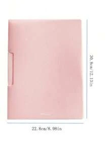 SHEIN 1pc Faux Jade Colored File Folder, A4 Pull Rod Clip Swing Clip PP Information Folder Back To School,Back To School,School Supplies