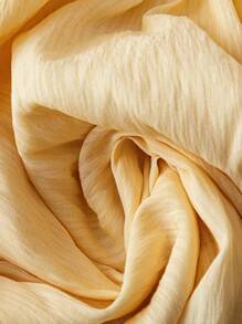 Sweetra 全新夏季太阳裙，优雅性感度假海滩度假村纹理面料深 V 细肩带荷叶边吊带连衣裙，收腰修身 - 黃色 - 查看 4