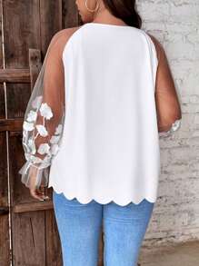 SHEIN Clasi 女士加大码纯色休闲上衣，适合夏季