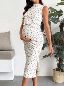 SHEIN Fashionable Maternity Nursing Dress, Suitable For Summer - White - View 3