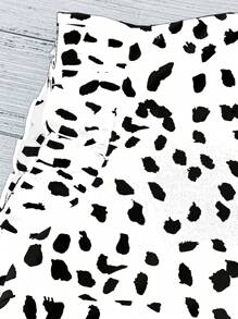 SHEIN LUNE 法式优雅V领盖袖常规印花女衬衫，夏季新品 - 白色 - 查看 3