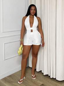 Slaydiva Women Two Pieces Outfits For Daily Wear - White - View 6