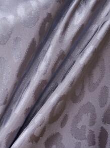 Manfinity Underwear&Sleepwear Basics Men Letter & Leopard Print Jacquard Long Sleeve Robe - Baby Blue - View 5