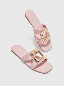 CUCCOO BIZCHIC Women's Fashion Pink Flat Sandals, Simple & Practical Multipurpose - Baby Pink - View 6