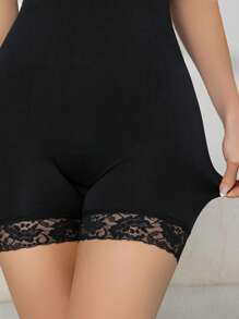 SHEIN 1 pieza Moldeador corporal sin costuras para mujer con cinturilla reductora, control de abdomen, levantador de glúteos, sin espalda, cuello cuadrado, body