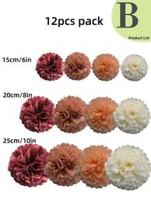 12 件派对纸巾绒球套装，绿色/粉色纸花装饰，适用于生日派对、新娘送礼会、送礼会装饰、圣诞节、复活节、派对、情人节、黑色情人节、情人节婚礼、生日复活节装饰、毕业装饰、婚礼用品、婚礼装饰、新娘送礼会、派对装饰、宾客婚礼回礼、送礼会装饰、派对用品、新娘送礼会、房间装饰、母亲节、双 - 彩色 - 查看 4